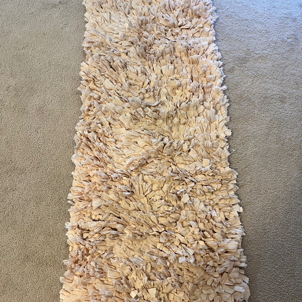 Blush Pink, Paper Shag Runner Rug